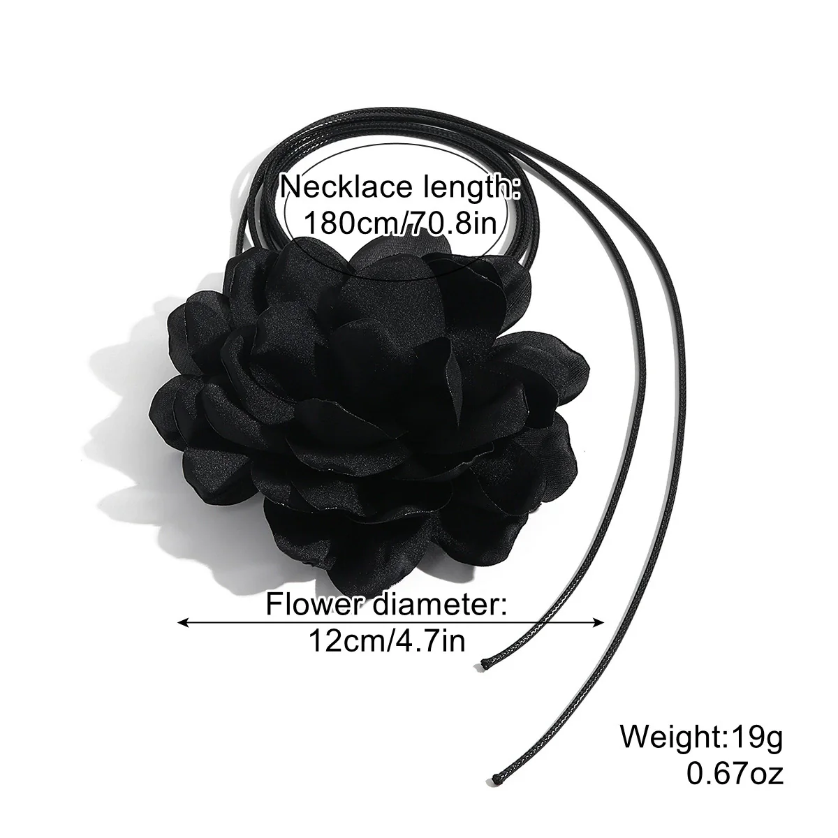 Fabric Flower Lace Ghost Flower Necklace With Geometric Design For Women - Image 6
