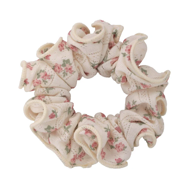 Fabric Knitted Floral Hair Ring And Hair Rope Headdress - Image 5