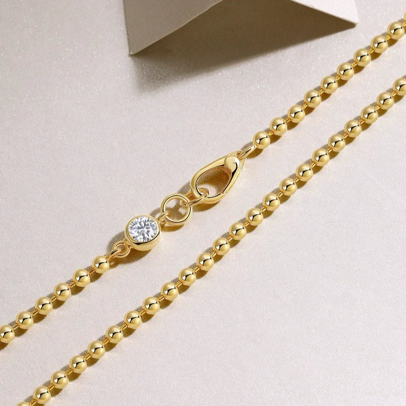 Fashion 925 Silver Stackable Clavicle Necklace With Moissanite Inlay And Geometric Pattern