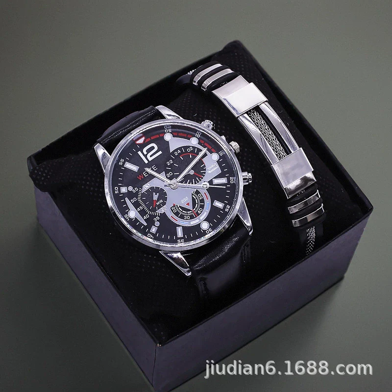 Fashion Alloy And Ordinary Glass Men's Round Dial Blue Light Wrist Watch With Horseshoe Buckle And Onion Crown - Image 12