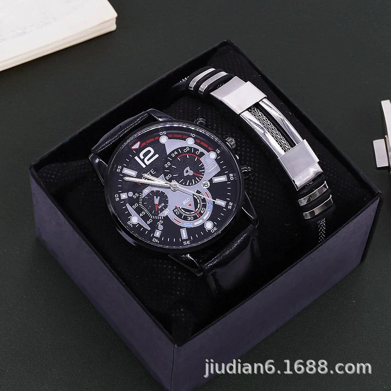 Fashion Alloy And Ordinary Glass Men's Round Dial Blue Light Wrist Watch With Horseshoe Buckle And Onion Crown - Image 13