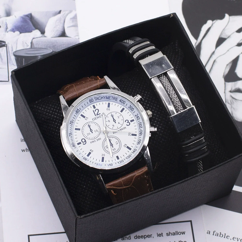 Fashion Alloy And Ordinary Glass Men's Round Dial Blue Light Wrist Watch With Horseshoe Buckle And Onion Crown - Image 3