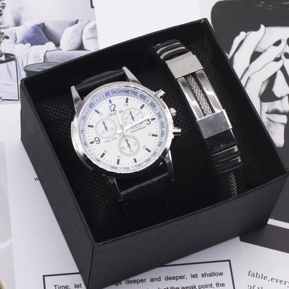 Fashion Alloy And Ordinary Glass Men's Round Dial Blue Light Wrist Watch With Horseshoe Buckle And Onion Crown - Image 4