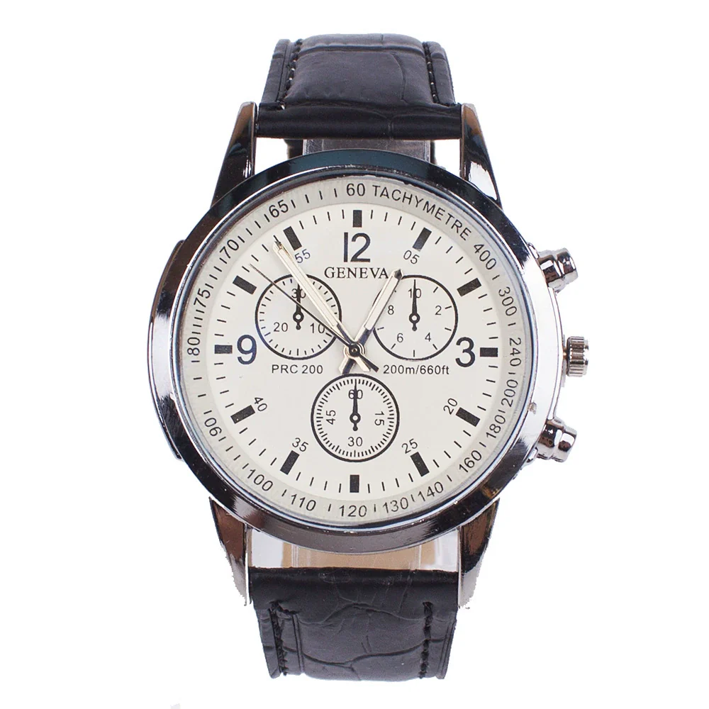 Fashion Alloy And Ordinary Glass Men's Round Dial Blue Light Wrist Watch With Horseshoe Buckle And Onion Crown - Image 7