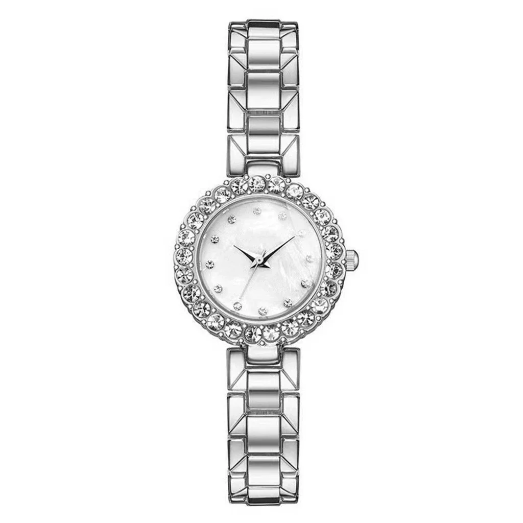 Fashion Alloy Stainless Steel Rhinestone Twopiece Set Bracelet Watch For Male And Female Students - Image 3