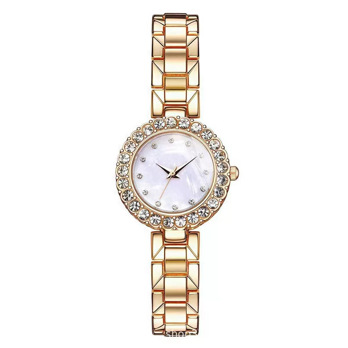 Fashion Alloy Stainless Steel Rhinestone Twopiece Set Bracelet Watch For Male And Female Students - Image 5