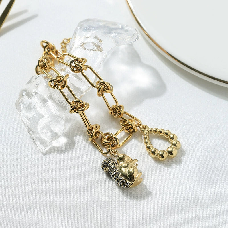 Fashion Animal Zodiac Hollow Pendant Bracelet Stainless Steel Electroplating Jewelry - Image 3