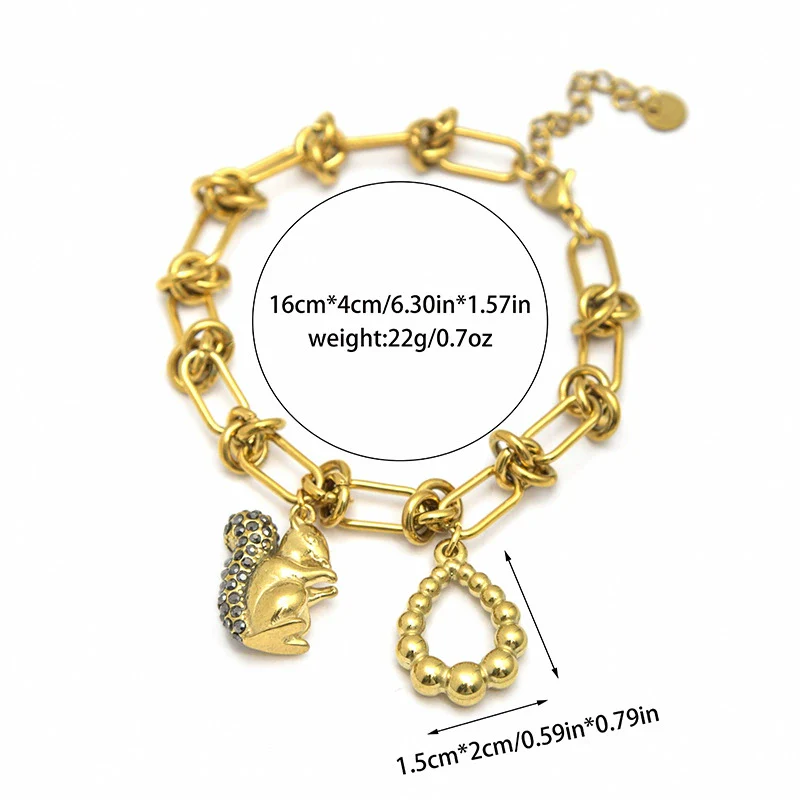 Fashion Animal Zodiac Hollow Pendant Bracelet Stainless Steel Electroplating Jewelry - Image 5