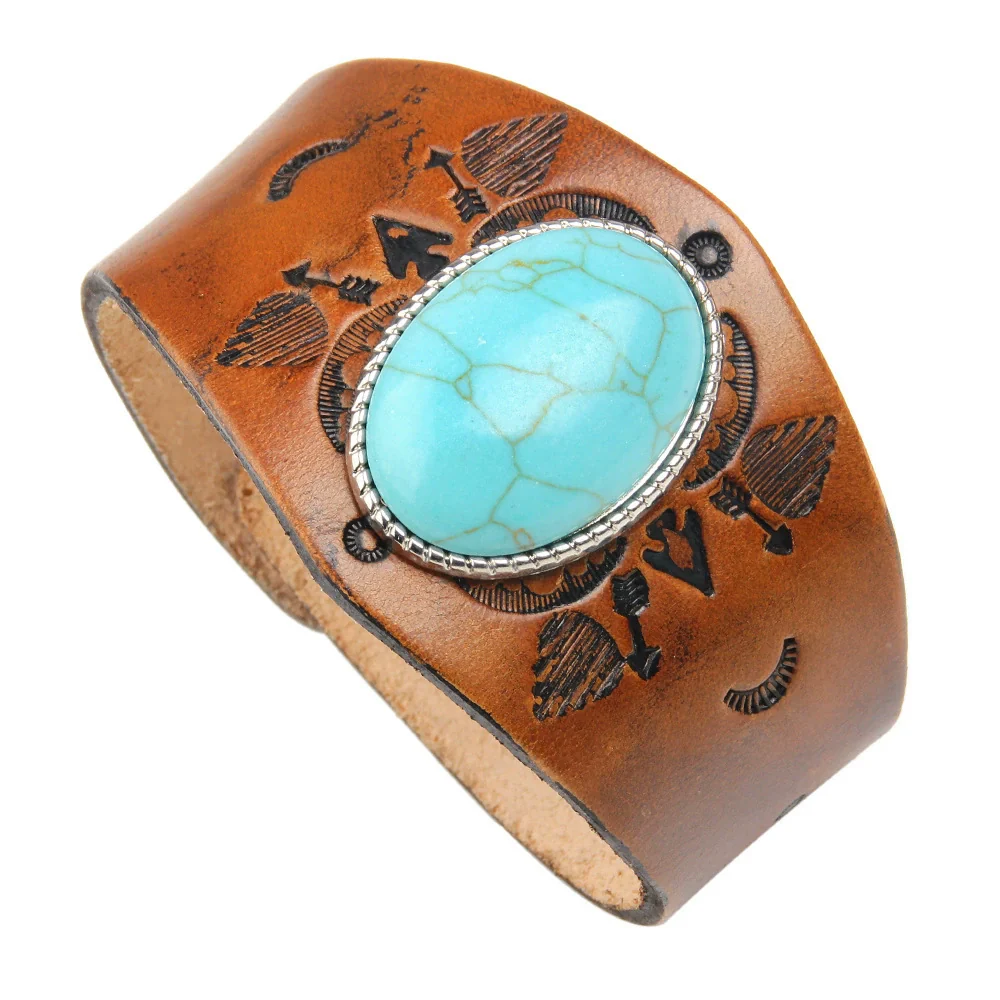 Fashion Bracelet Cowhide Drop Shape Set With Precious Stones - Image 7