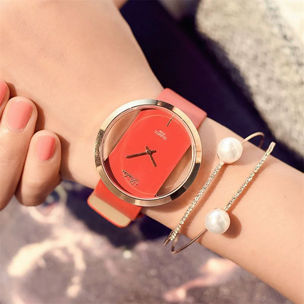 Fashion Business Casual Imitation Watch Alloy And Pu Material Round Dial - Image 11