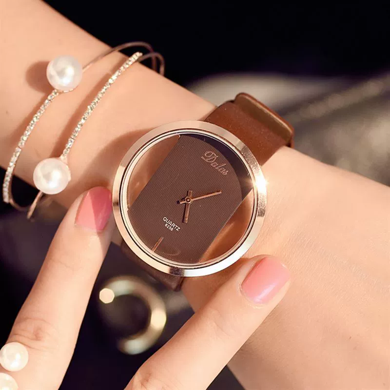 Fashion Business Casual Imitation Watch Alloy And Pu Material Round Dial - Image 2