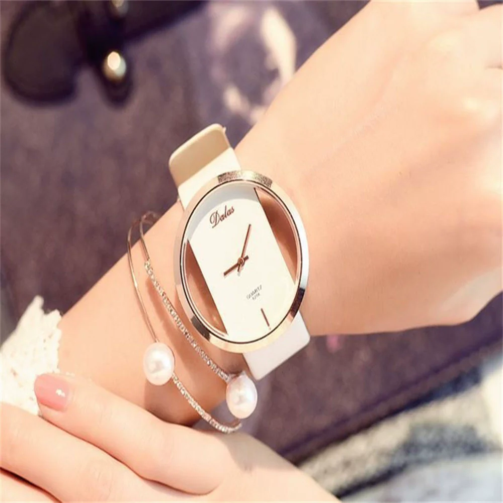Fashion Business Casual Imitation Watch Alloy And Pu Material Round Dial - Image 3