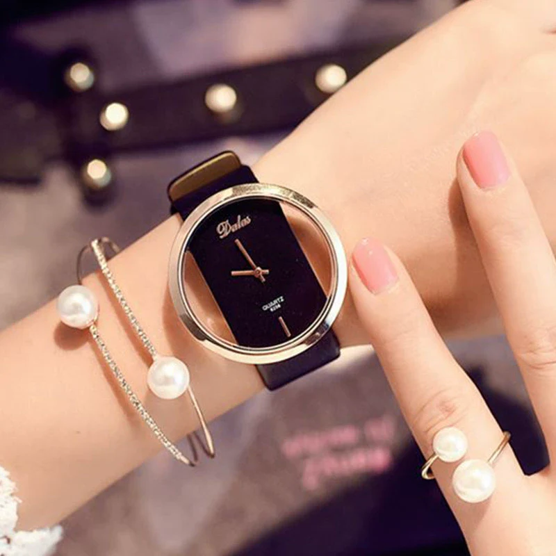 Fashion Business Casual Imitation Watch Alloy And Pu Material Round Dial - Image 9