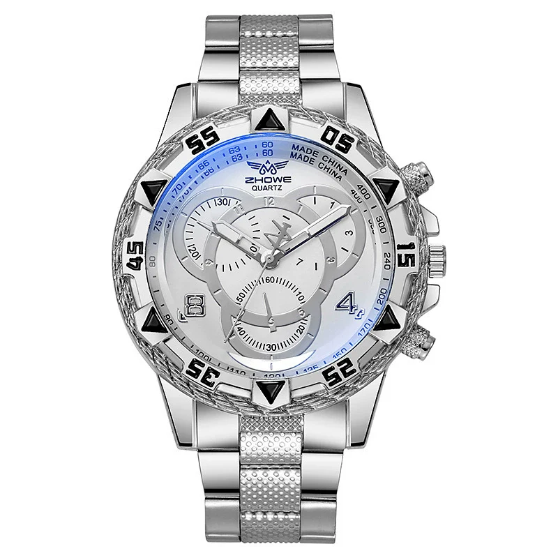 Fashion Business Style Men's Quartz Watch Stainless Steel Band Alloy Case Round Dial - Image 4