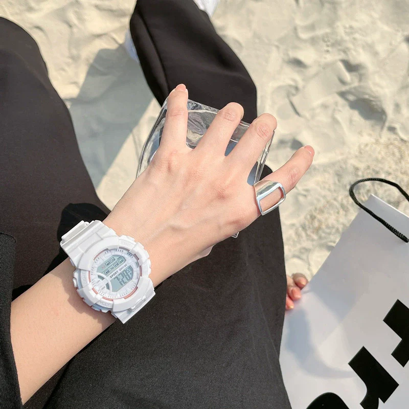 Fashion Candy Color Multifunctional Waterproof Luminous Electronic Watch Casual Style For Men And Women Plastic Case And Silicone Strap - Image 6
