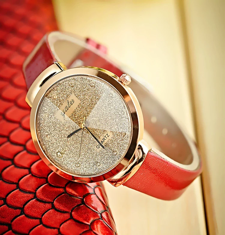 Fashion Casual Women's Belt Quartz Watch Metal Case Imitation Leather Strap Round Dial - Image 2
