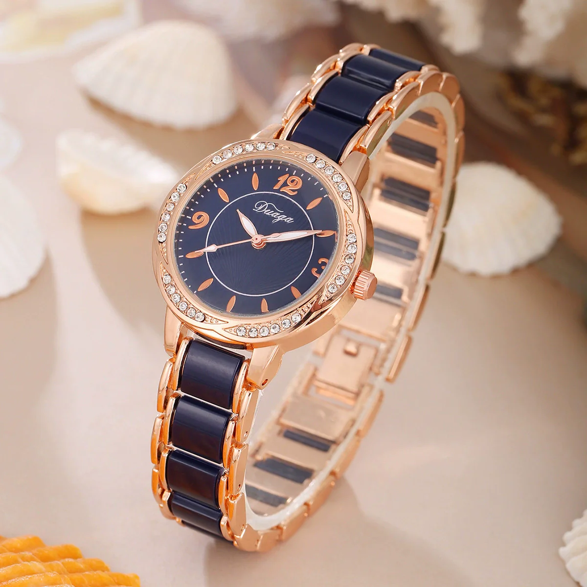 Fashion Casual Women's Quartz Watch With Lace And Round Diamond Alloy And Stainless Steel Materials - Image 4