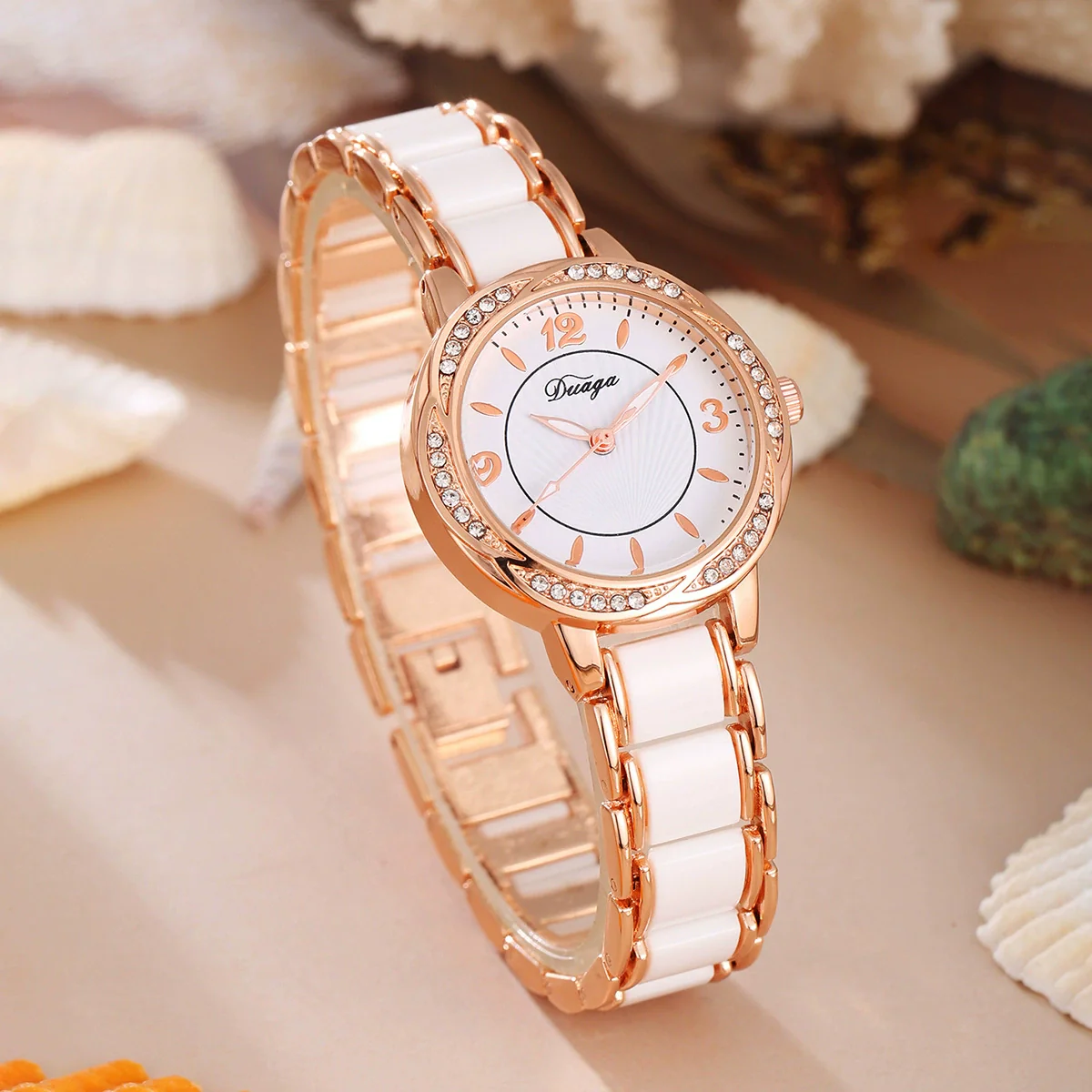 Fashion Casual Women's Quartz Watch With Lace And Round Diamond Alloy And Stainless Steel Materials - Image 6