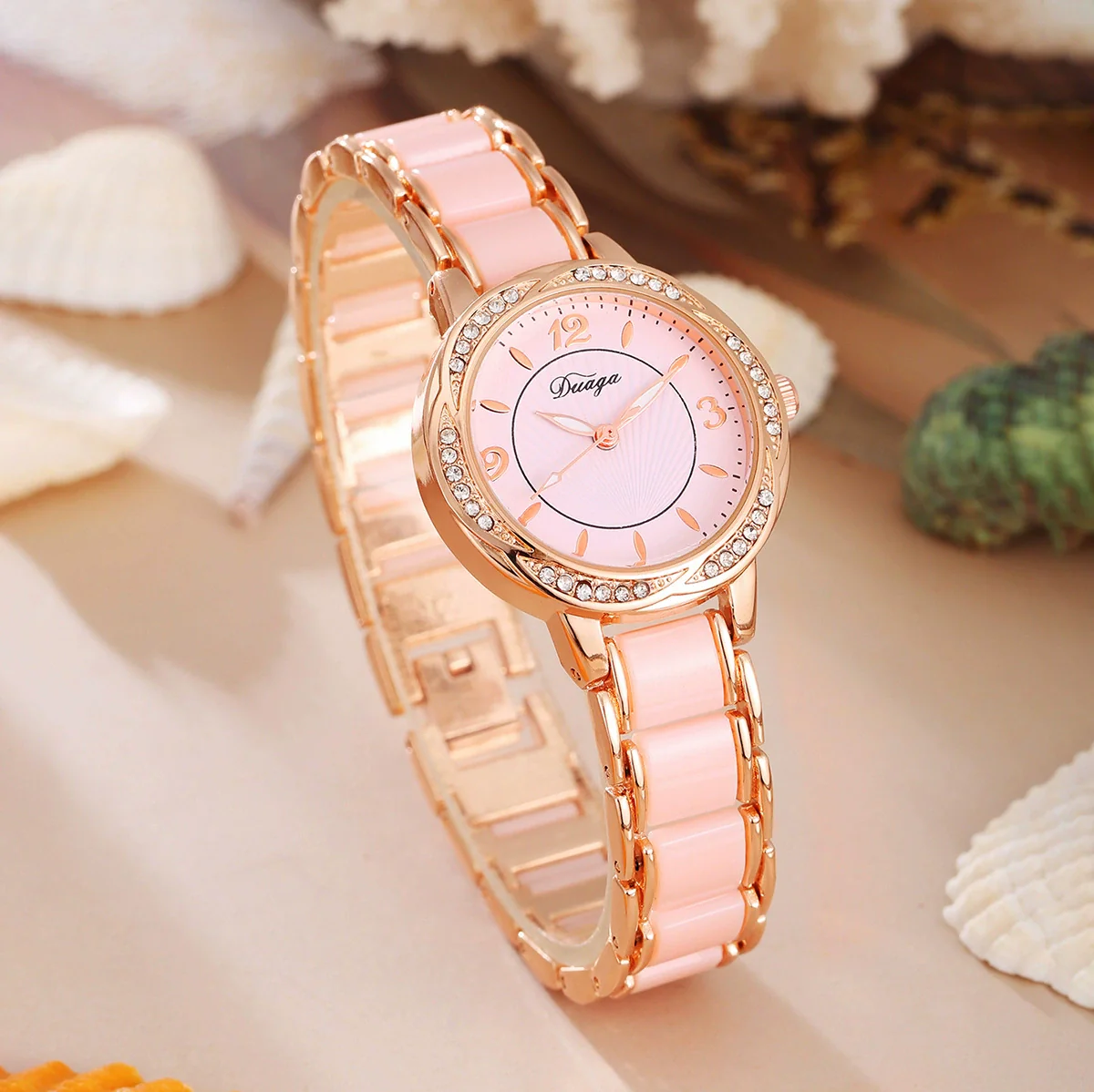 Fashion Casual Women's Quartz Watch With Lace And Round Diamond Alloy And Stainless Steel Materials - Image 7