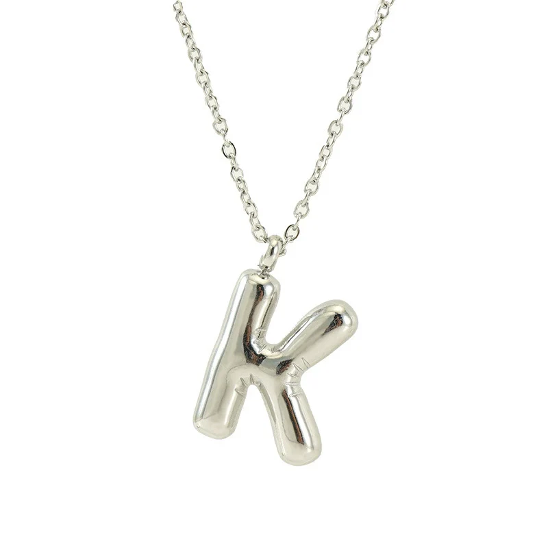 Fashion Chubby Letter Pendant Necklace 316L Stainless Steel 316L Stainless Steel Polishing Hiphop Style Unisex - Image 5