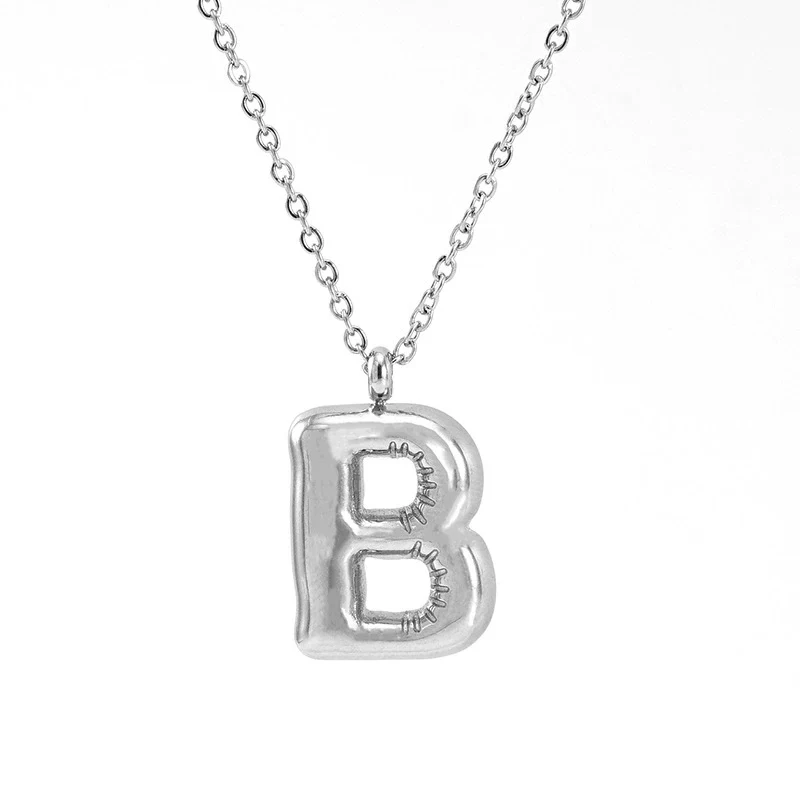 Fashion Chubby Letter Pendant Necklace 316L Stainless Steel 316L Stainless Steel Polishing Hiphop Style Unisex - Image 7
