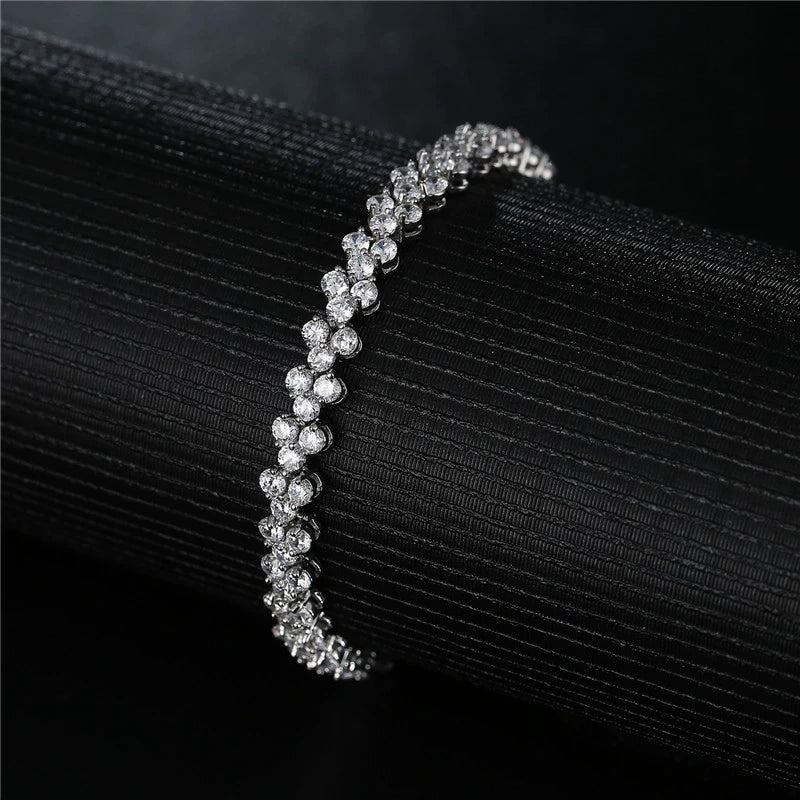 Fashion Copper Inlaid Zircon Ladies Bracelet With Rose Gold Electroplating - Image 2
