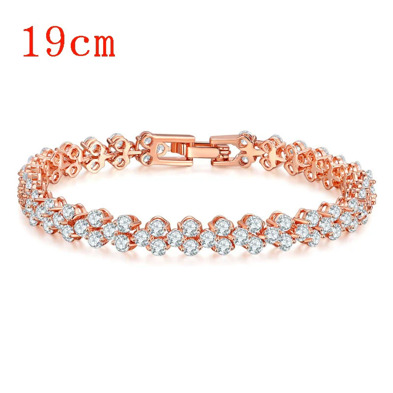 Fashion Copper Inlaid Zircon Ladies Bracelet With Rose Gold Electroplating - Image 3