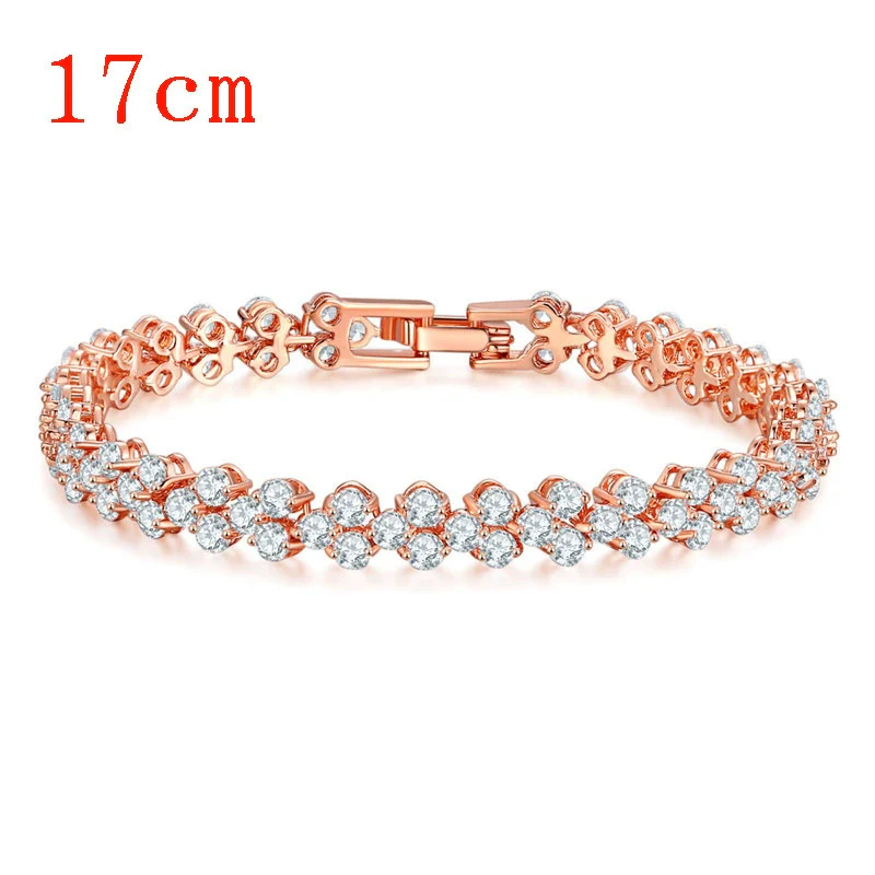 Fashion Copper Inlaid Zircon Ladies Bracelet With Rose Gold Electroplating - Image 5