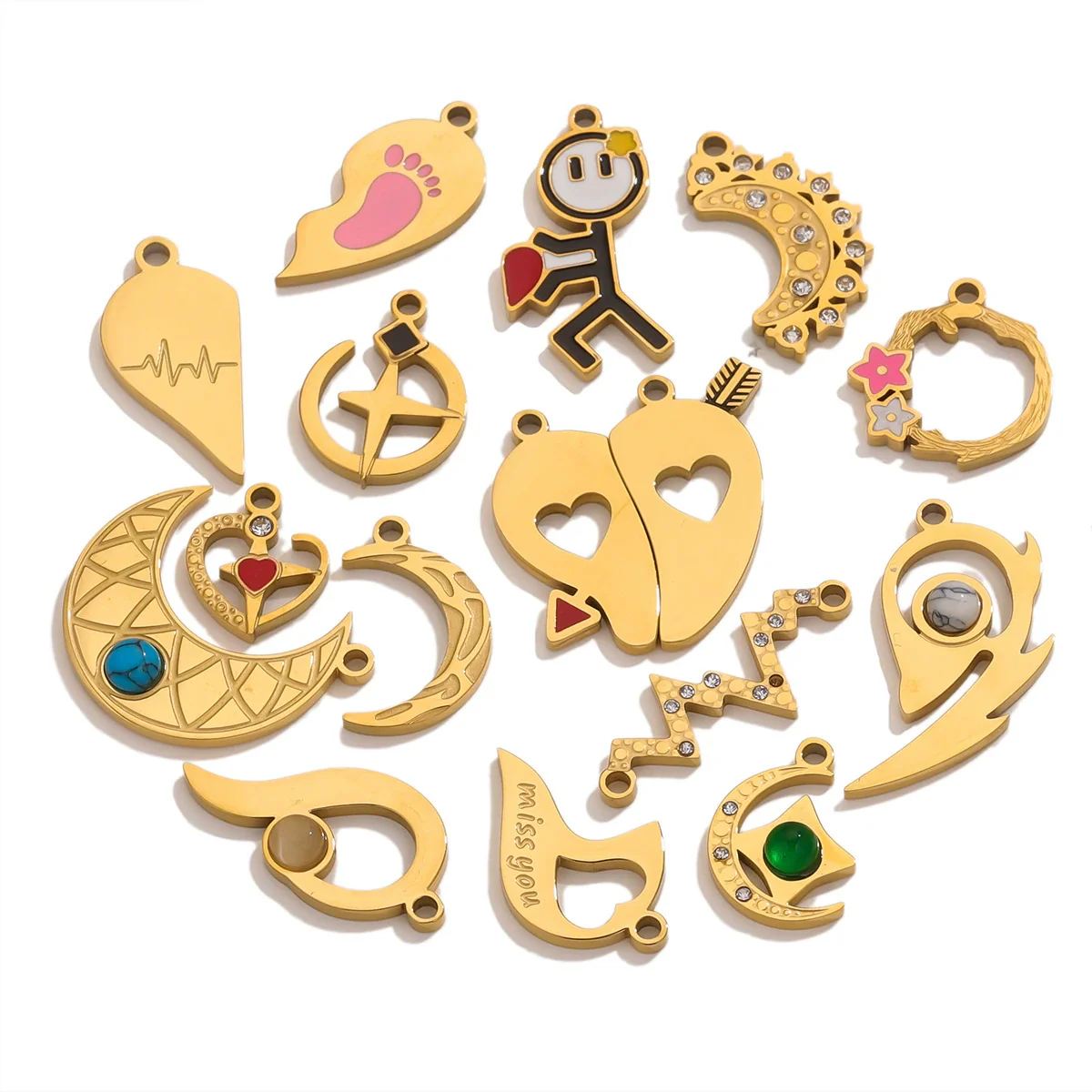 Fashion Cute Jewelry Accessories Stainless Steel Totem Pendant Electroplated - Image 3