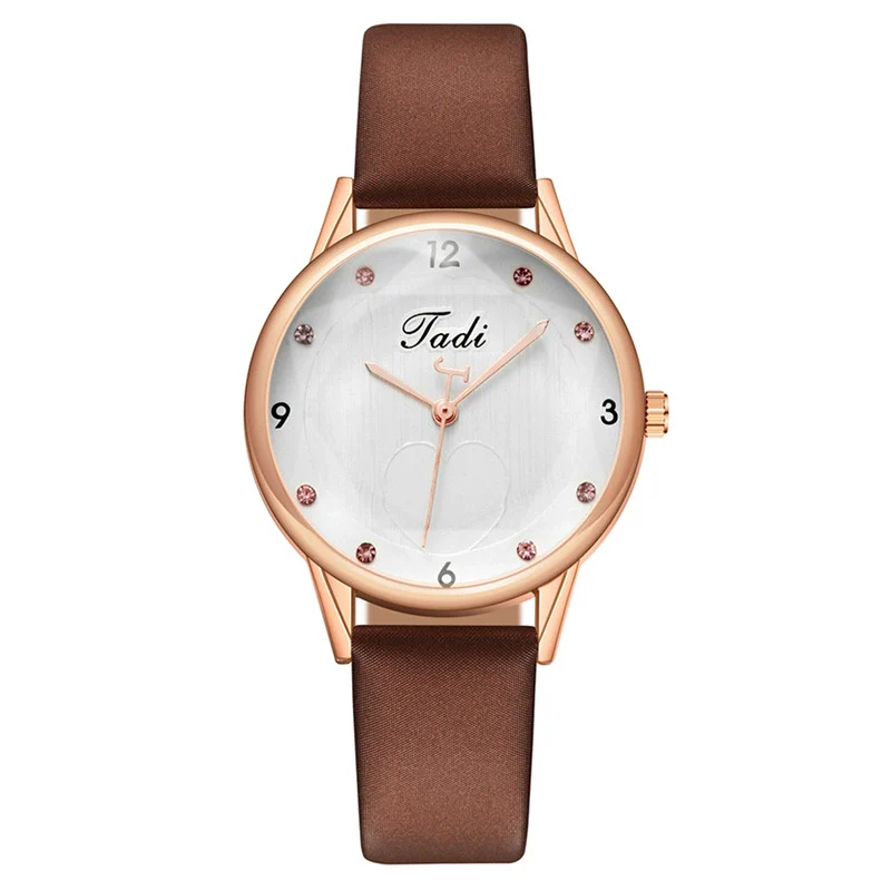 Fashion Diamond Heart Women's Quartz Watch With Imitation Leather Strap And Stainless Steel Buckle - Image 6