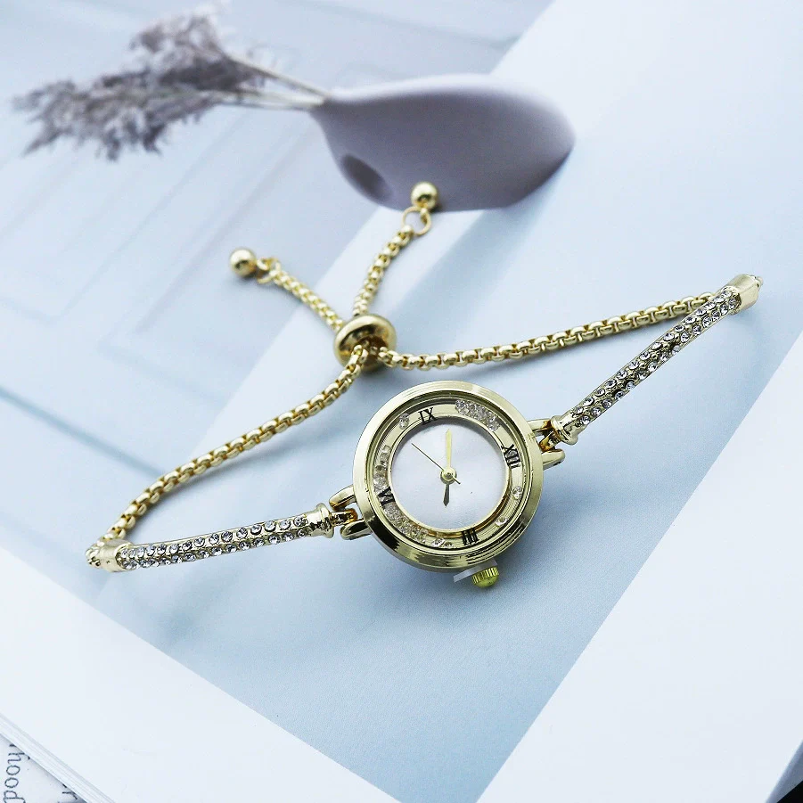 Fashion Diamond Round Women's Quartz Watch Alloy Case Stainless Steel Strap Leisure Style - Image 7