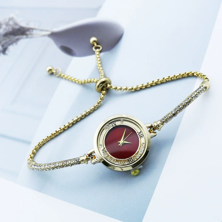 Fashion Diamond Round Women's Quartz Watch Alloy Case Stainless Steel Strap Leisure Style - Image 8