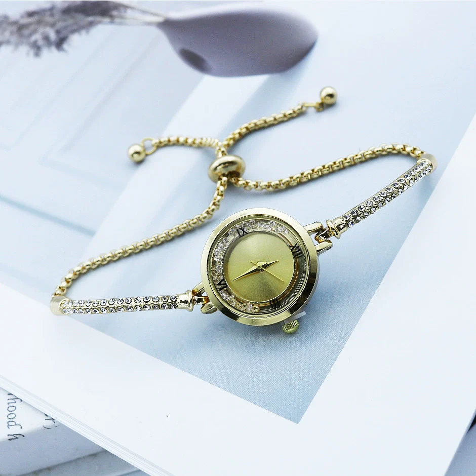 Fashion Diamond Round Women's Quartz Watch Alloy Case Stainless Steel Strap Leisure Style - Image 9