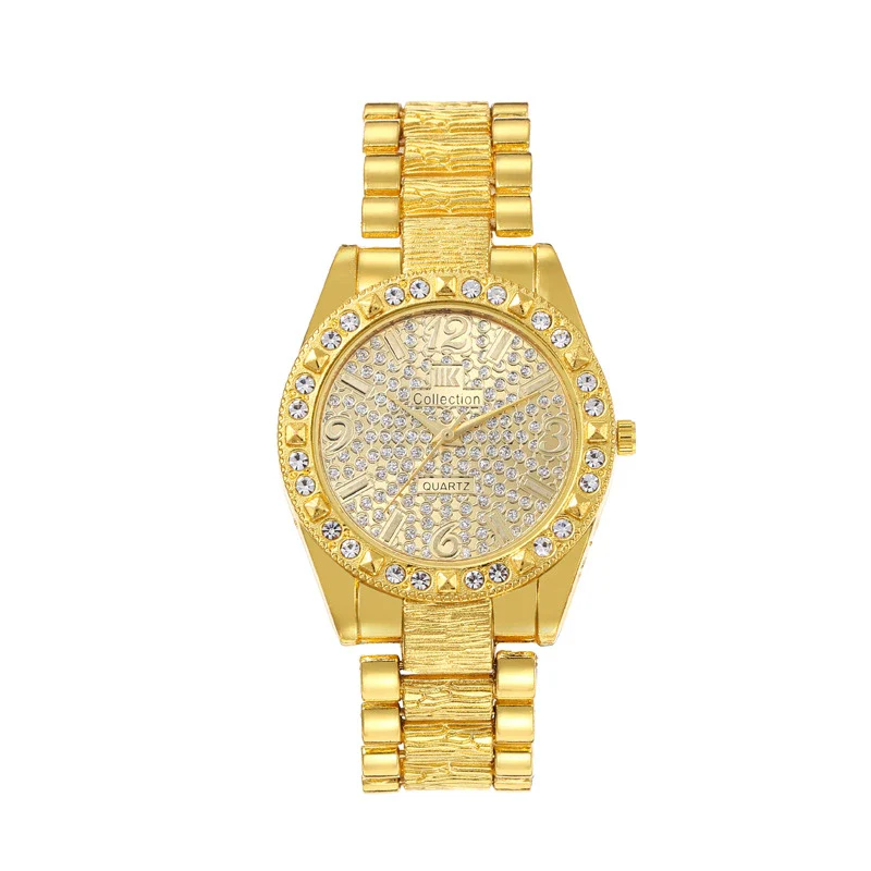 Fashion Diamondencrusted Alloy Band Round Dial Watch Hiphop Style - Image 4