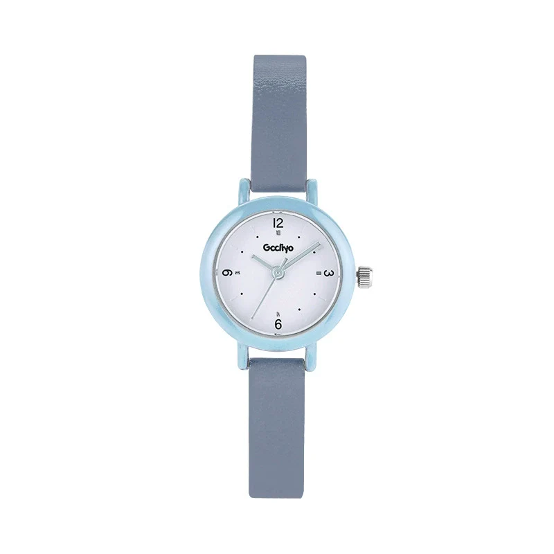 Fashion Dopamine Color Round Alloy Case Mineral Reinforced Glass Mirror Belt Strap Stainless Steel Buckle Female Watch - Image 8