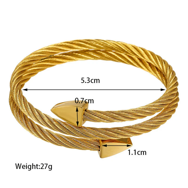 Fashion Exo Titanium Steel Triangular Multilayer Unisex Bracelets - Image 5