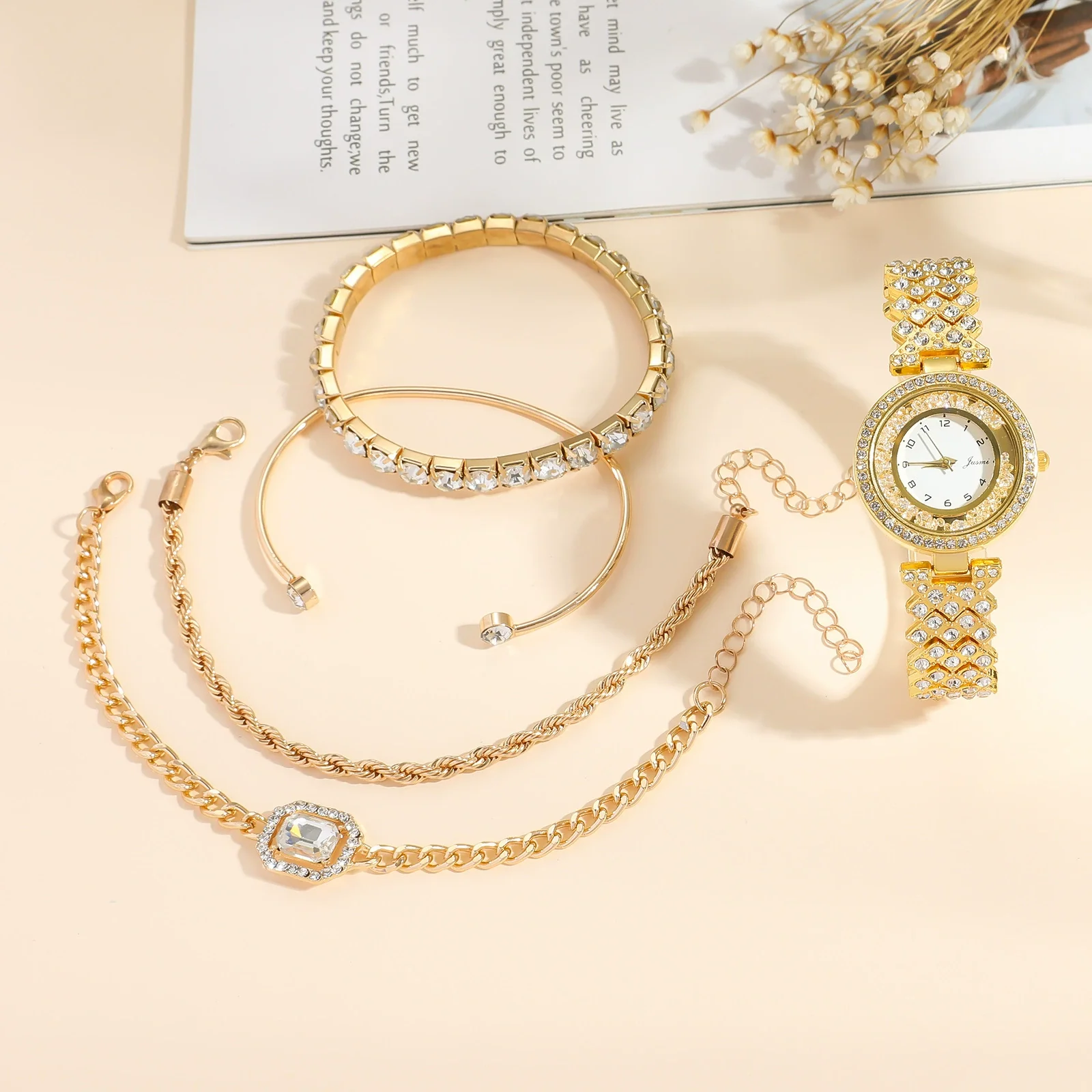 Fashion Female Quartz Watch With Alloy Case And Stainless Steel Buckle Round Dial - Image 2