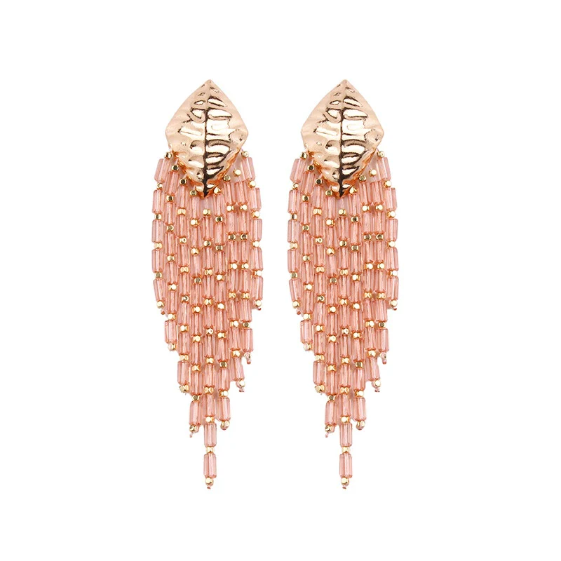 Fashion Geometric Alloy Tassel Earrings For Women With Electroplating - Image 3
