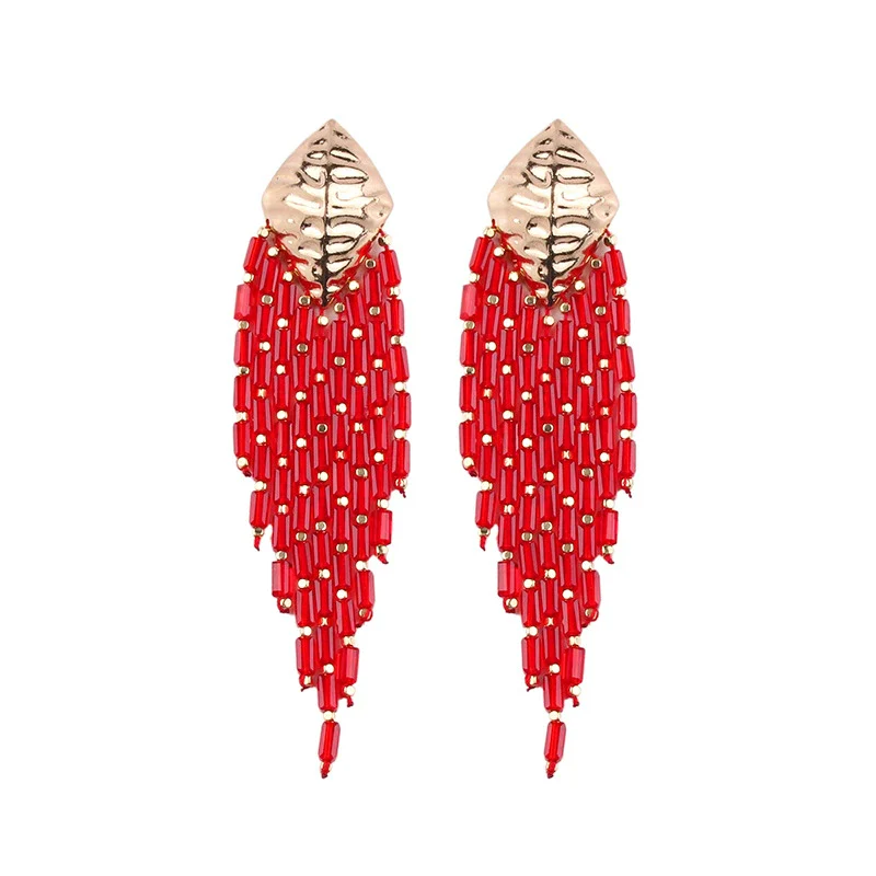Fashion Geometric Alloy Tassel Earrings For Women With Electroplating - Image 4