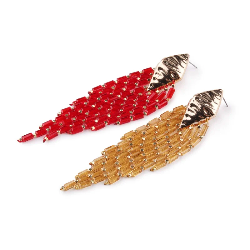 Fashion Geometric Alloy Tassel Earrings For Women With Electroplating - Image 5