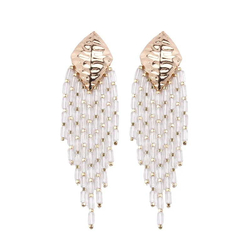 Fashion Geometric Alloy Tassel Earrings For Women With Electroplating - Image 6