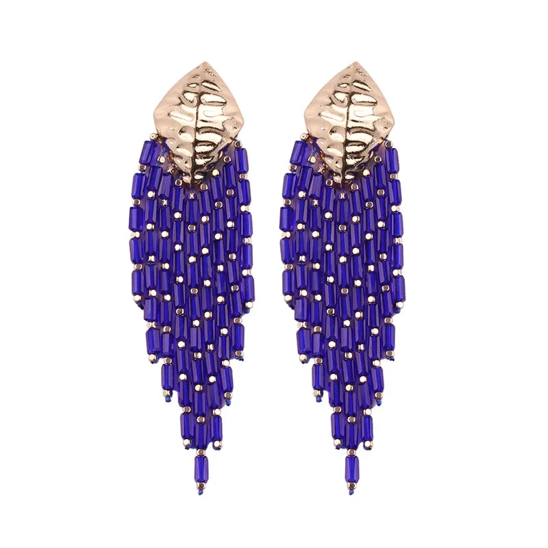 Fashion Geometric Alloy Tassel Earrings For Women With Electroplating - Image 8