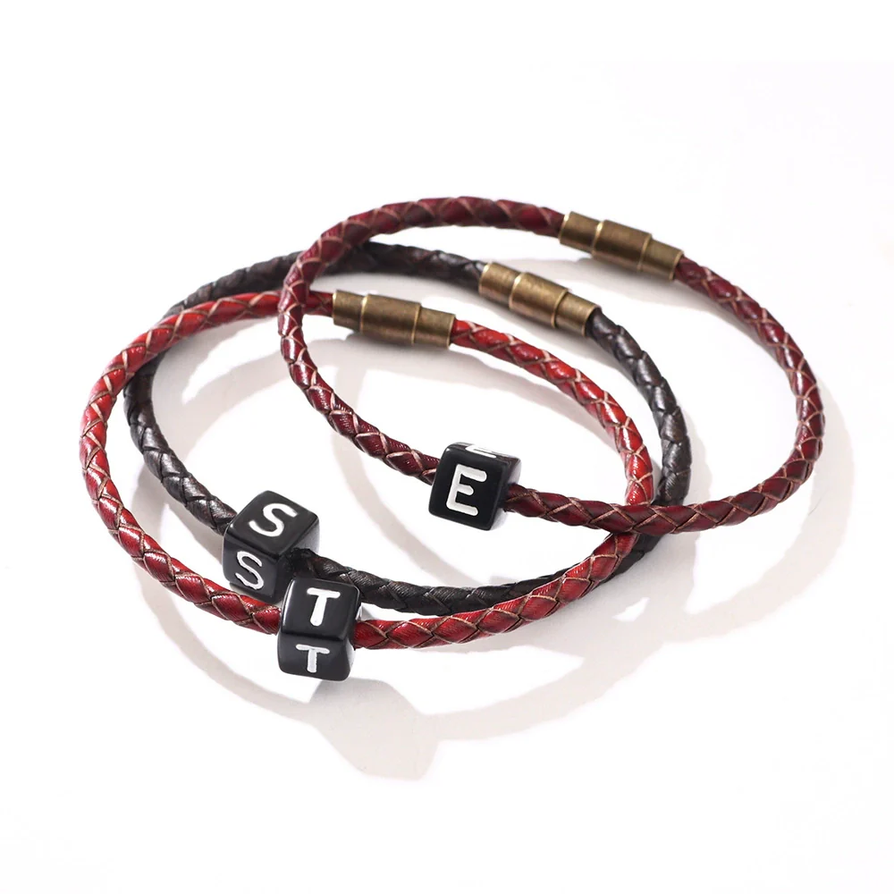 Fashion Geometric Magnet Woven Bracelet Pu Material For Men And Women - Image 2