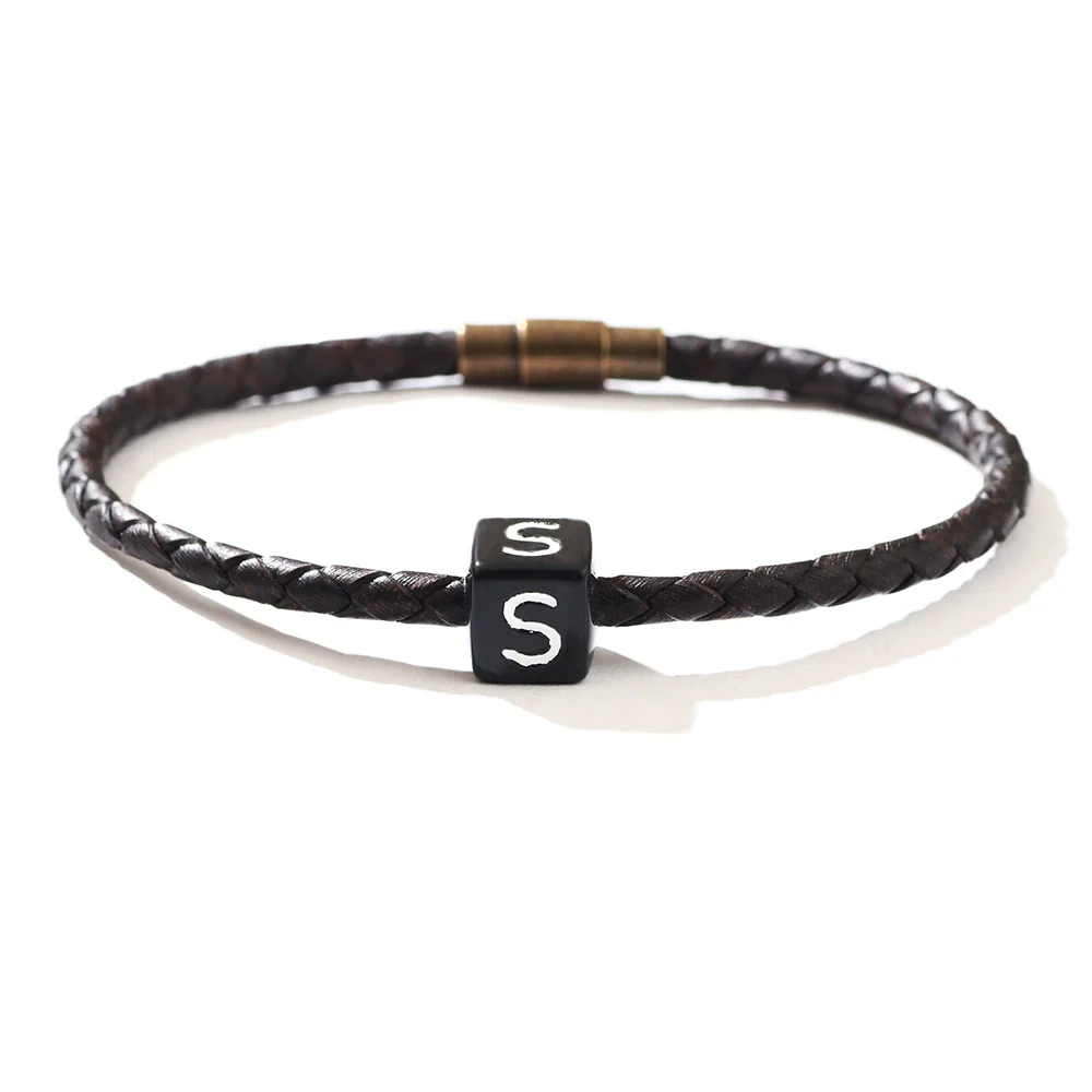 Fashion Geometric Magnet Woven Bracelet Pu Material For Men And Women - Image 3