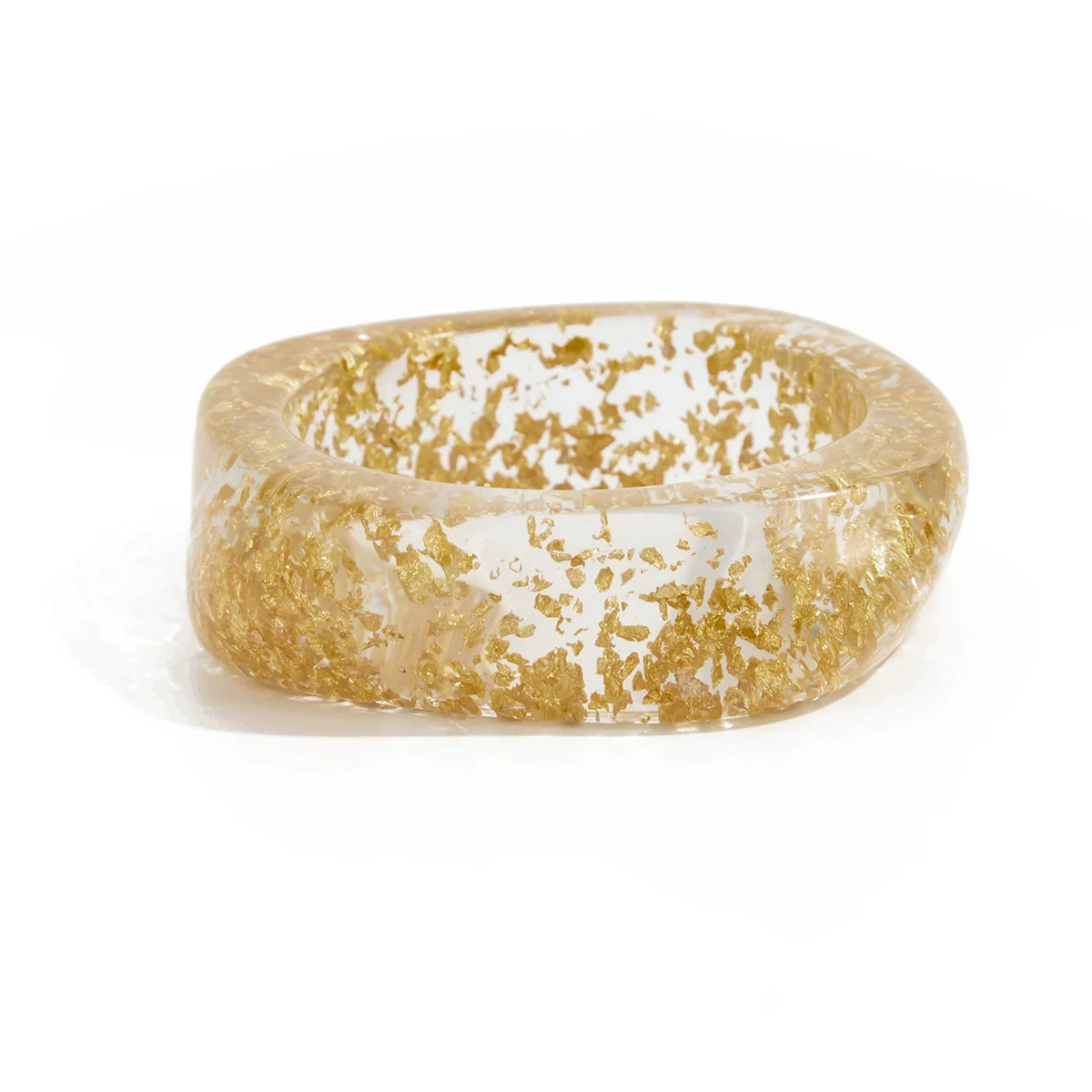 Fashion Hand Jewelry Light Luxury Gold Foil Resin Bracelet For Women Irregular Shape Polish Processing - Image 5