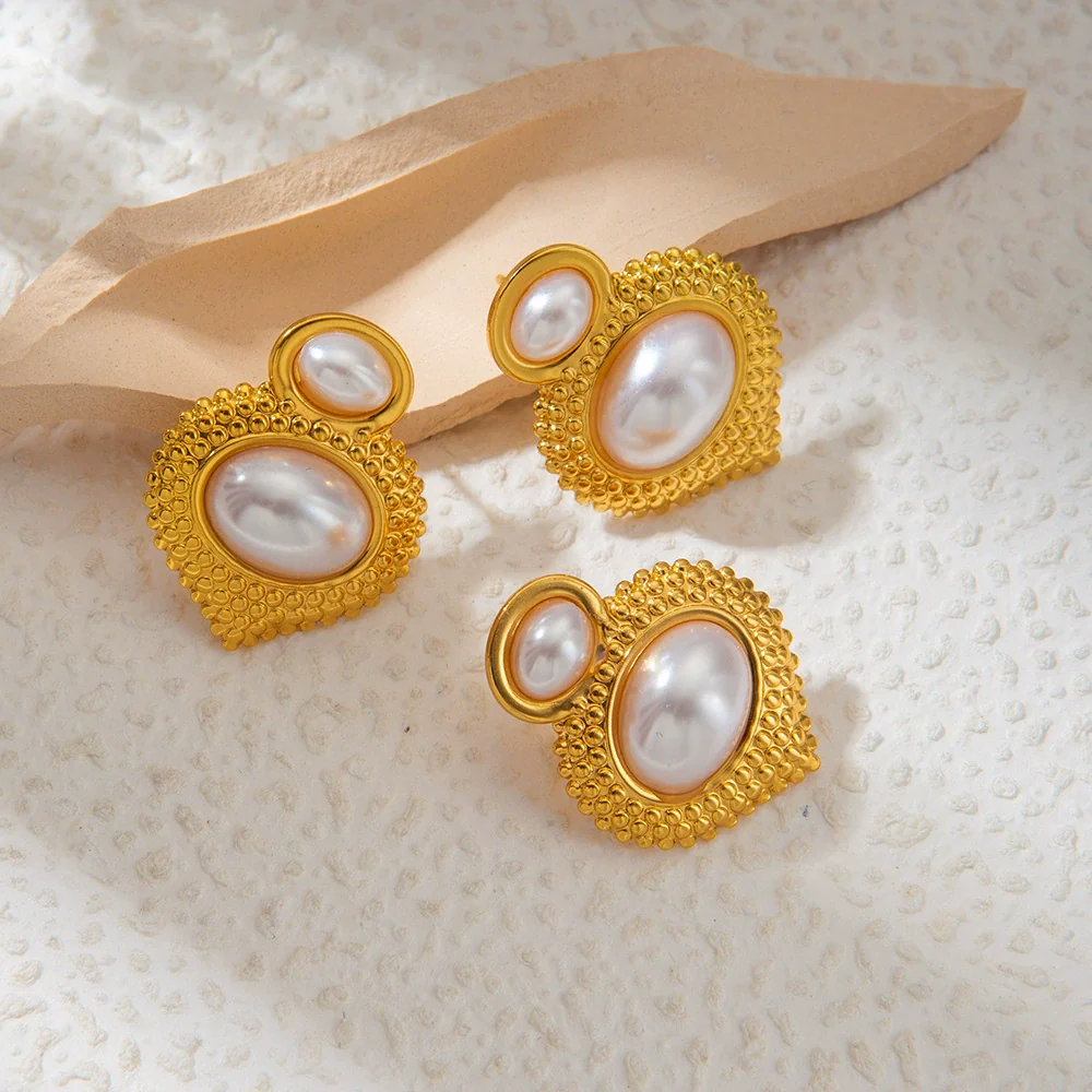 Fashion Heart Shaped Stainless Steel Earrings With Electroplating For Women - Image 2