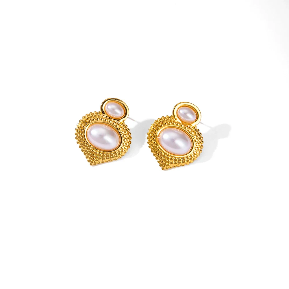 Fashion Heart Shaped Stainless Steel Earrings With Electroplating For Women - Image 5