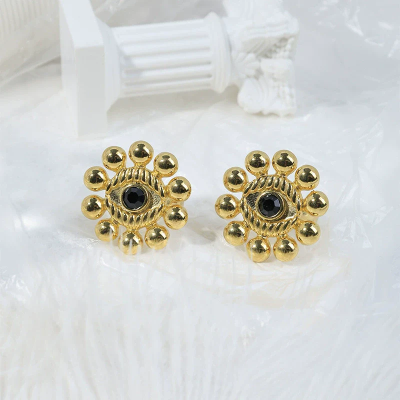 Fashion Highend Stainless Steel Electroplated Sunflower And Devil's Eye Ring For Unisex - Image 2