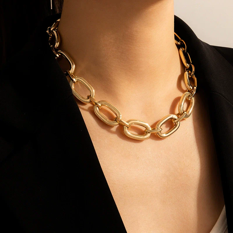 Fashion Hiphop Alloy Geometric Singlelayer Clavicle Necklace With Electroplating Treatment - Image 3