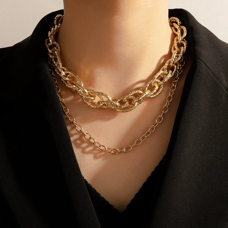 Fashion Hiphop Alloy Geometric Singlelayer Clavicle Necklace With Electroplating Treatment - Image 4